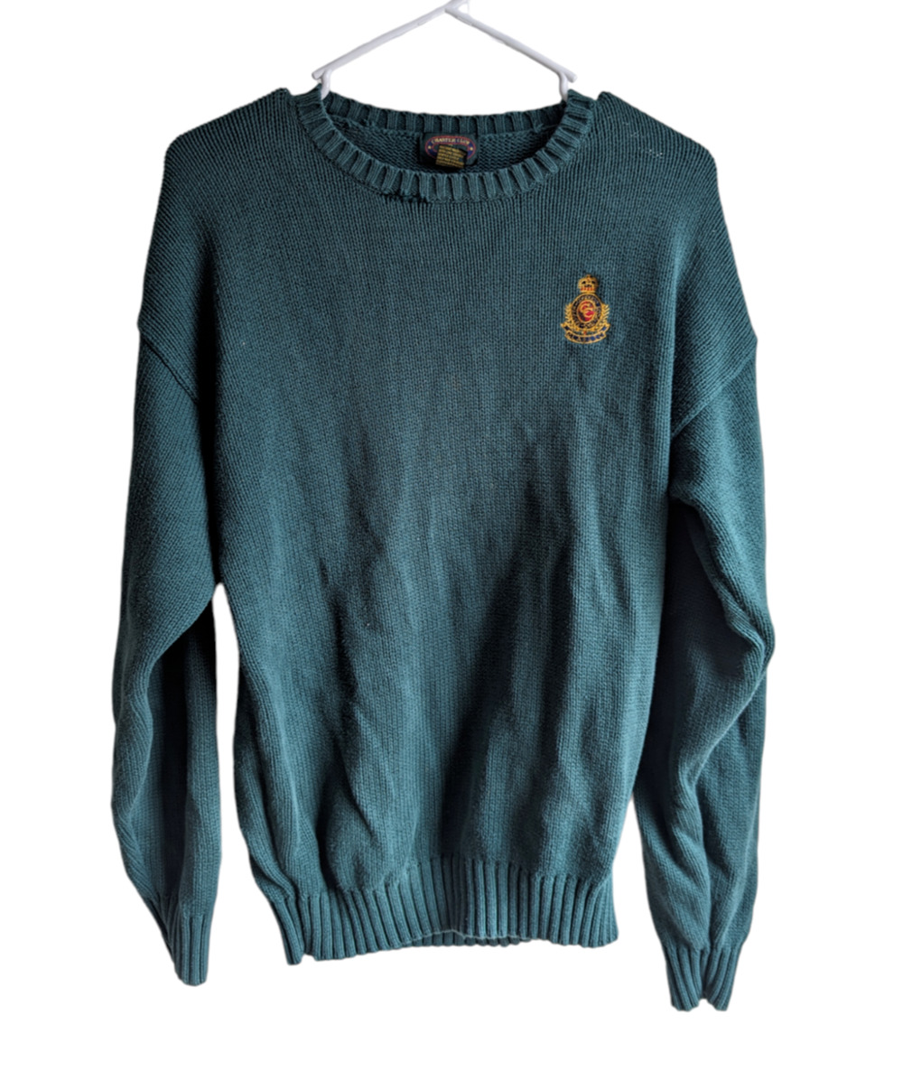 Vintage Charter Club Jane Justin Women's Green Pullover Sweater Size Large
